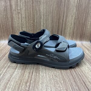 Gold Pigeon Womens Signature Gray Khaki Strappy Outdoor Sandals Sz EU40 (9/9.5)